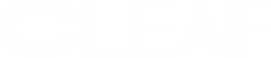 Logo CLEAF bela slova Logo CLEAF bela slova