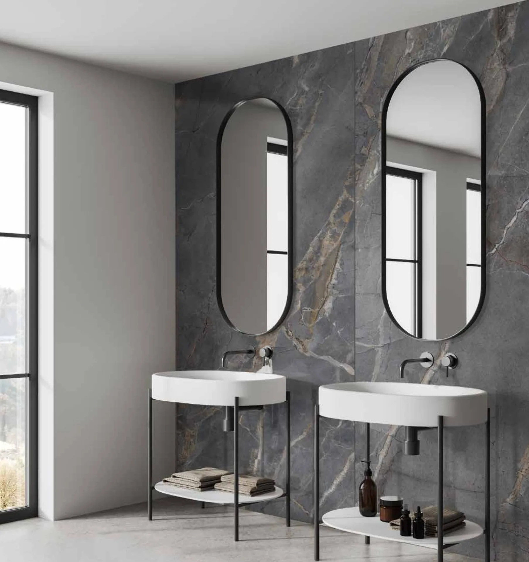 Kupatilo sa zidnom oblogom Kronospan Rocko Tiles R193 Velvet Marble